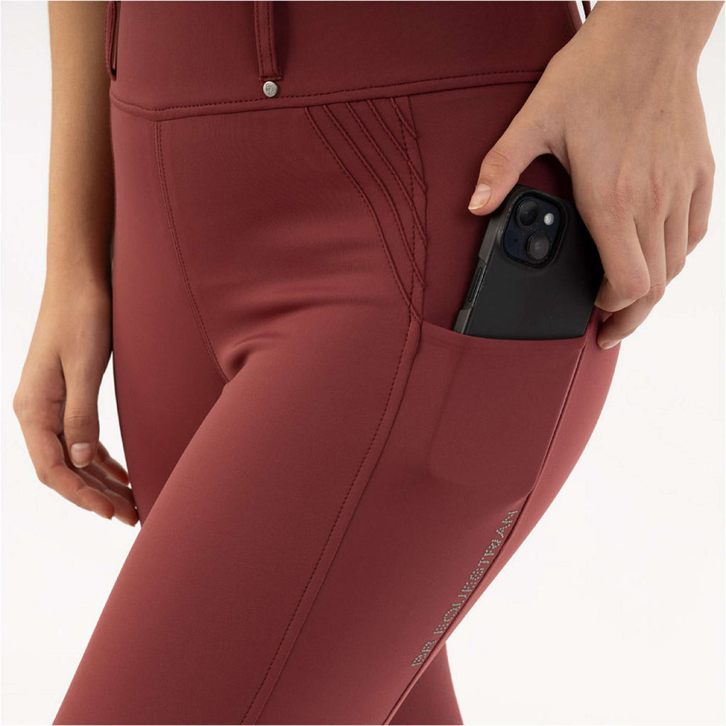 BR Leggings da Equitazione Krista Full Grip New Maroon