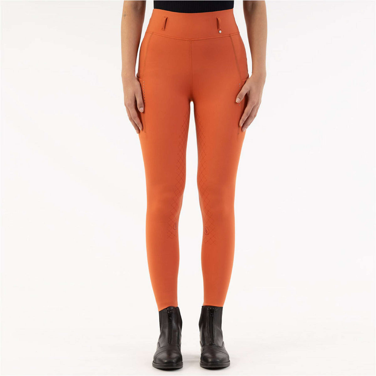 BR Leggings da Equitazione Kimore Full Grip Mecca Orange