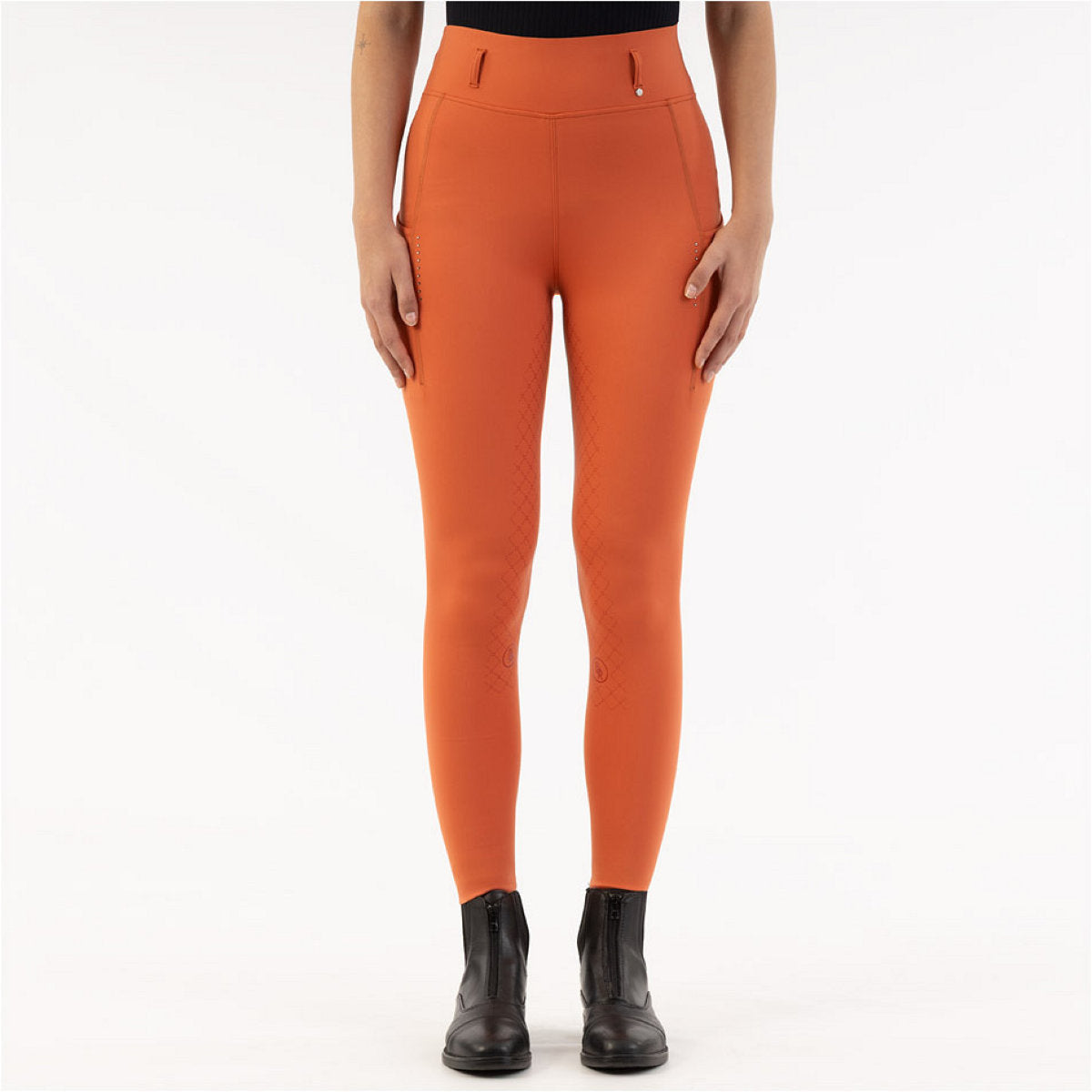BR Leggings da Equitazione Kimore Full Grip Mecca Orange