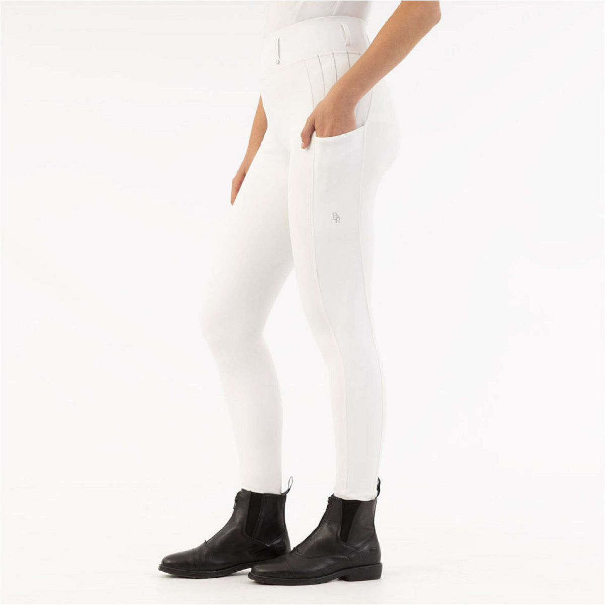 BR Leggings da Equitazione Kelly Full Grip Lucent White