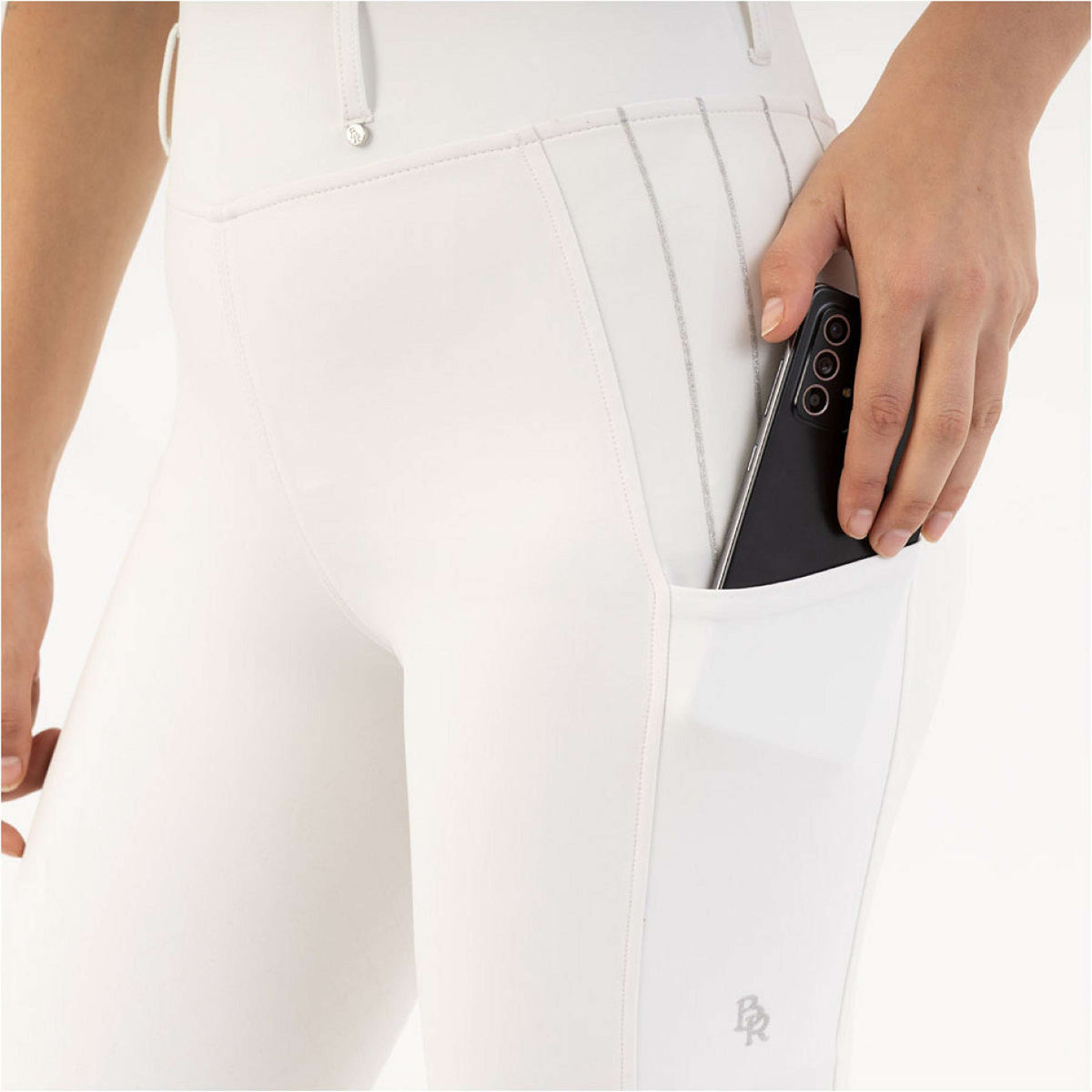 BR Leggings da Equitazione Kelly Full Grip Lucent White