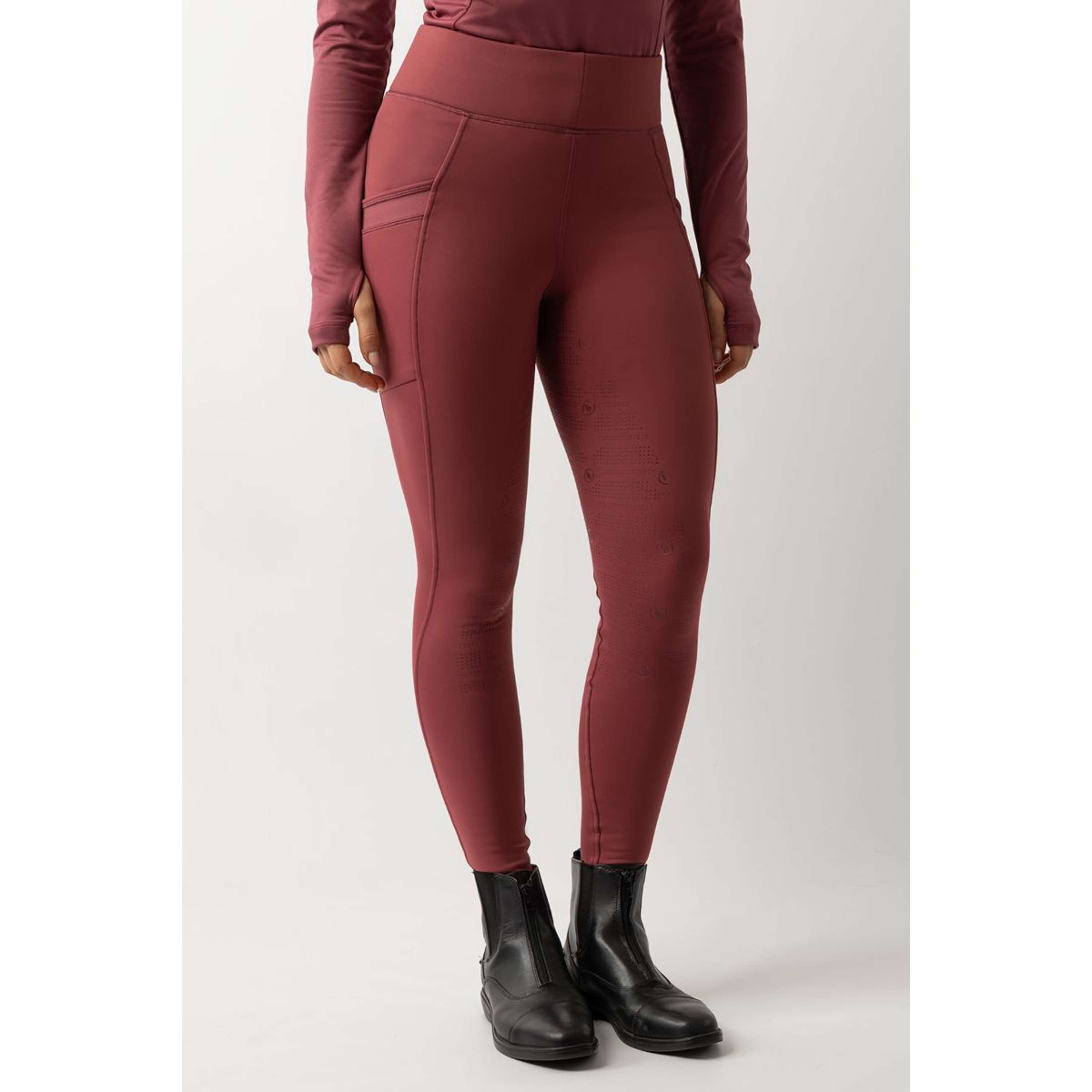 BR Leggings da Equitazione Lelie Pieno Grip Donne Maroon