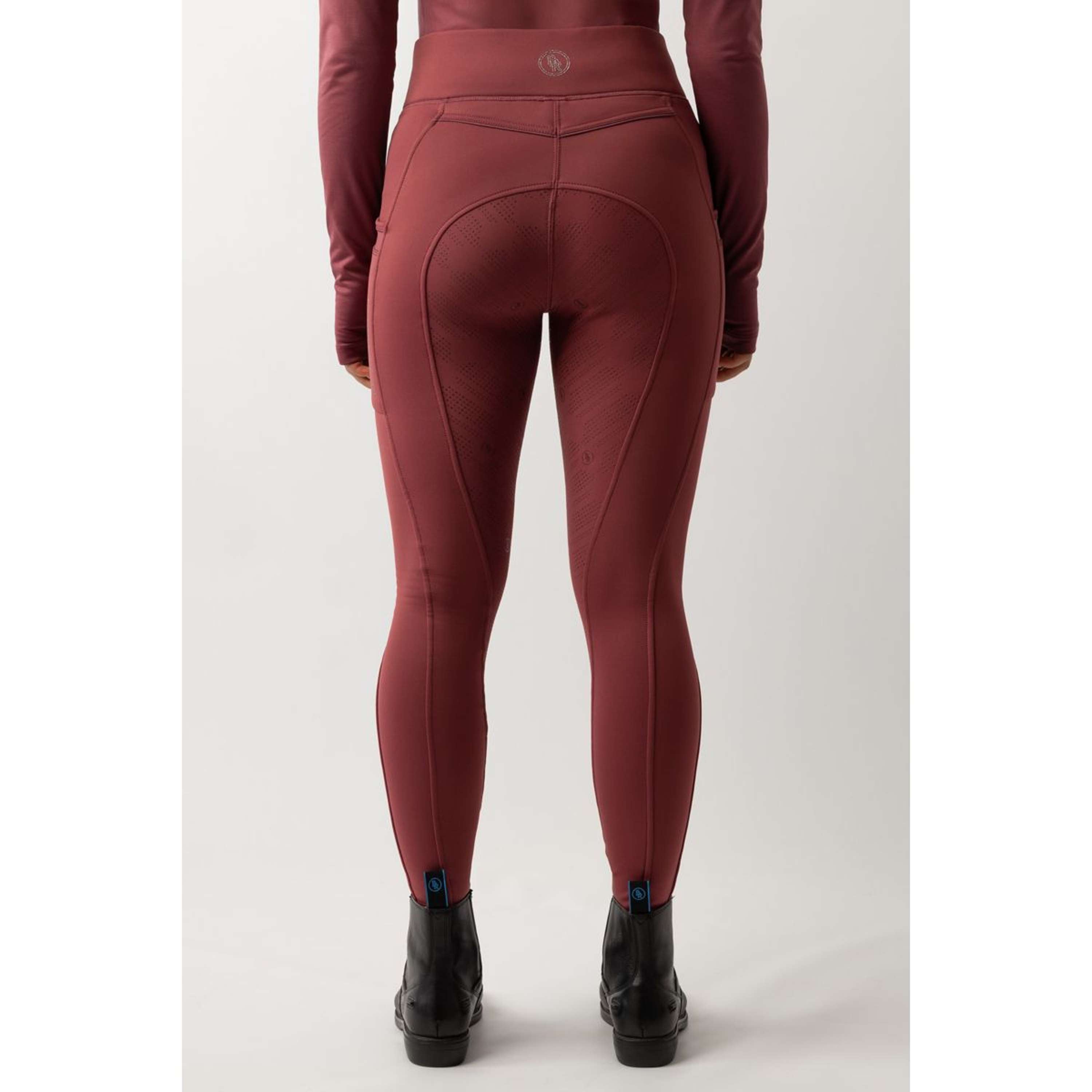 BR Leggings da Equitazione Lelie Pieno Grip Donne Maroon