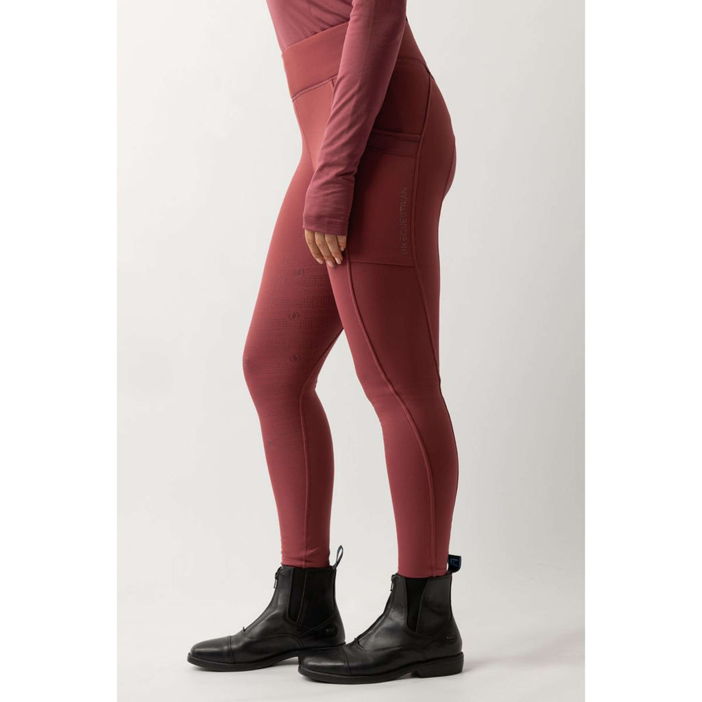 BR Leggings da Equitazione Lelie Pieno Grip Donne Maroon