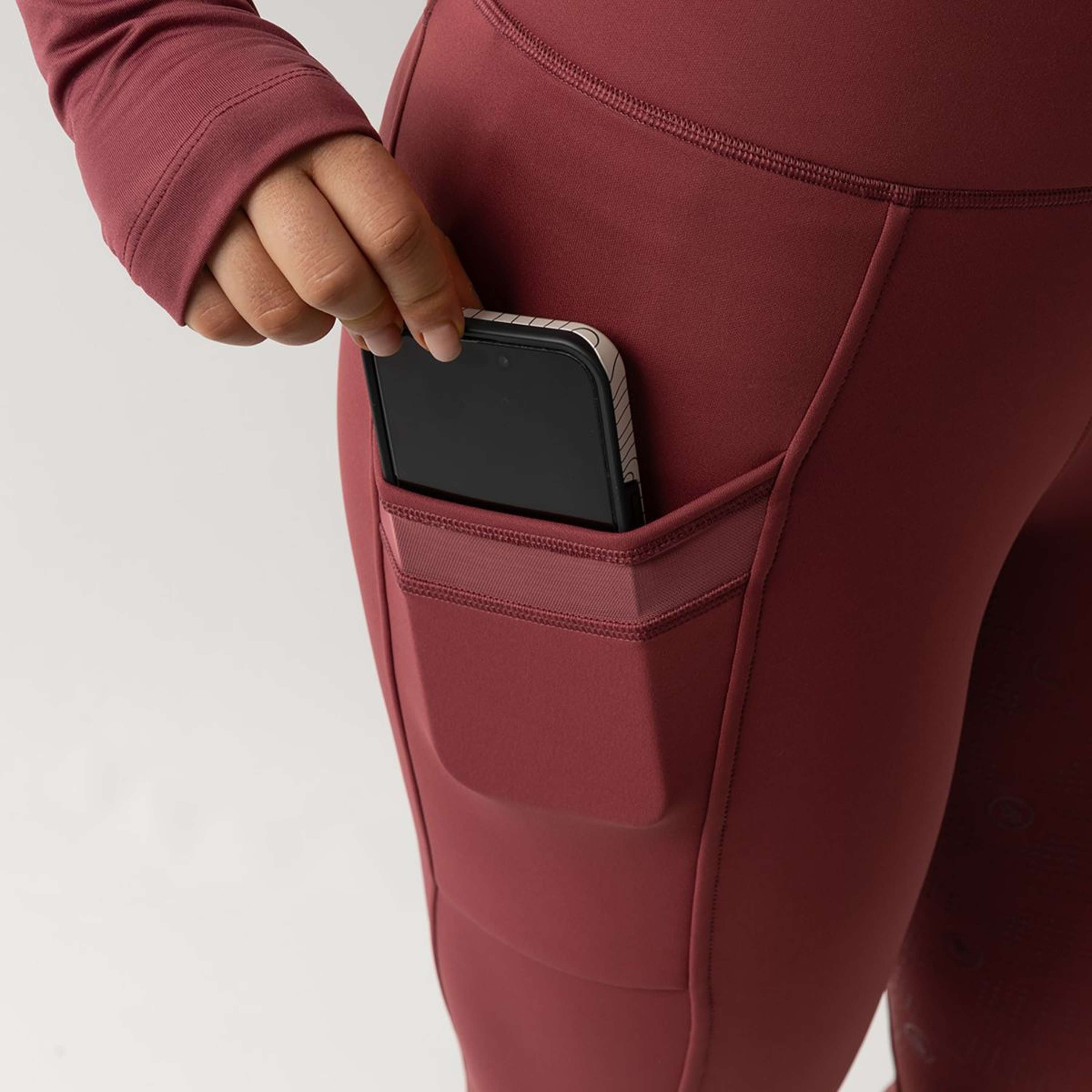 BR Leggings da Equitazione Lelie Pieno Grip Donne Maroon