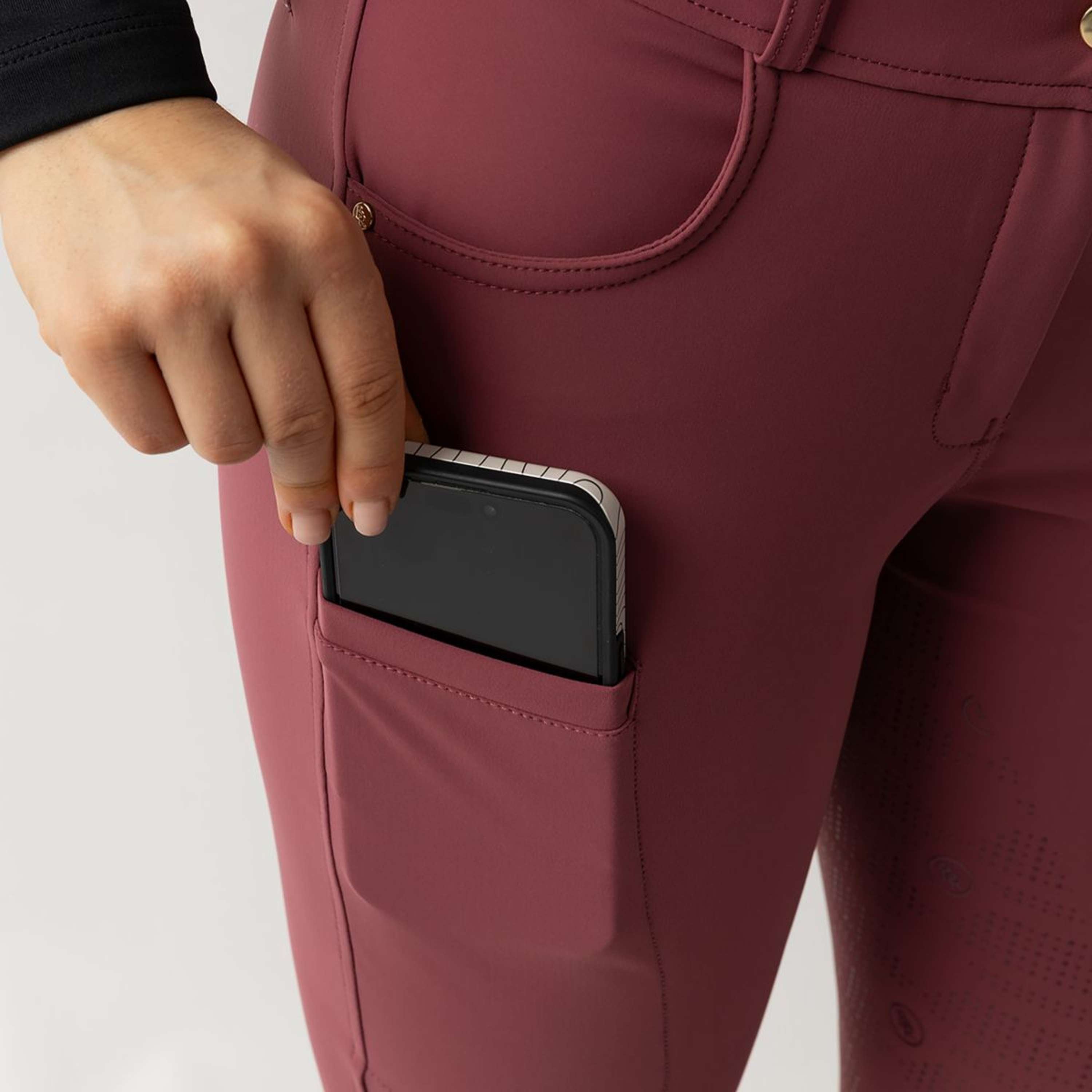 BR Leggings da Equitazione Lendsey Pieno Grip Donne Maroon