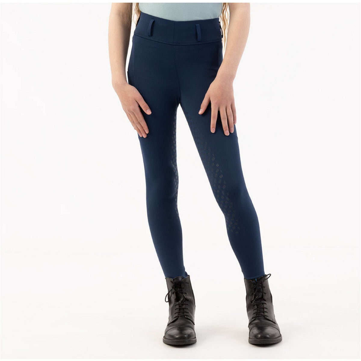 BR Leggings da Equitazione Eevolv Kika Kids Full Grip Pageant Blue