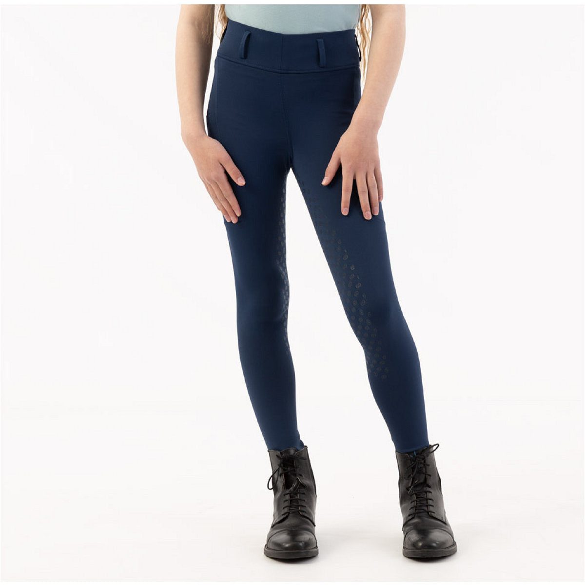 BR Leggings da Equitazione Eevolv Kika Kids Full Grip Pageant Blue