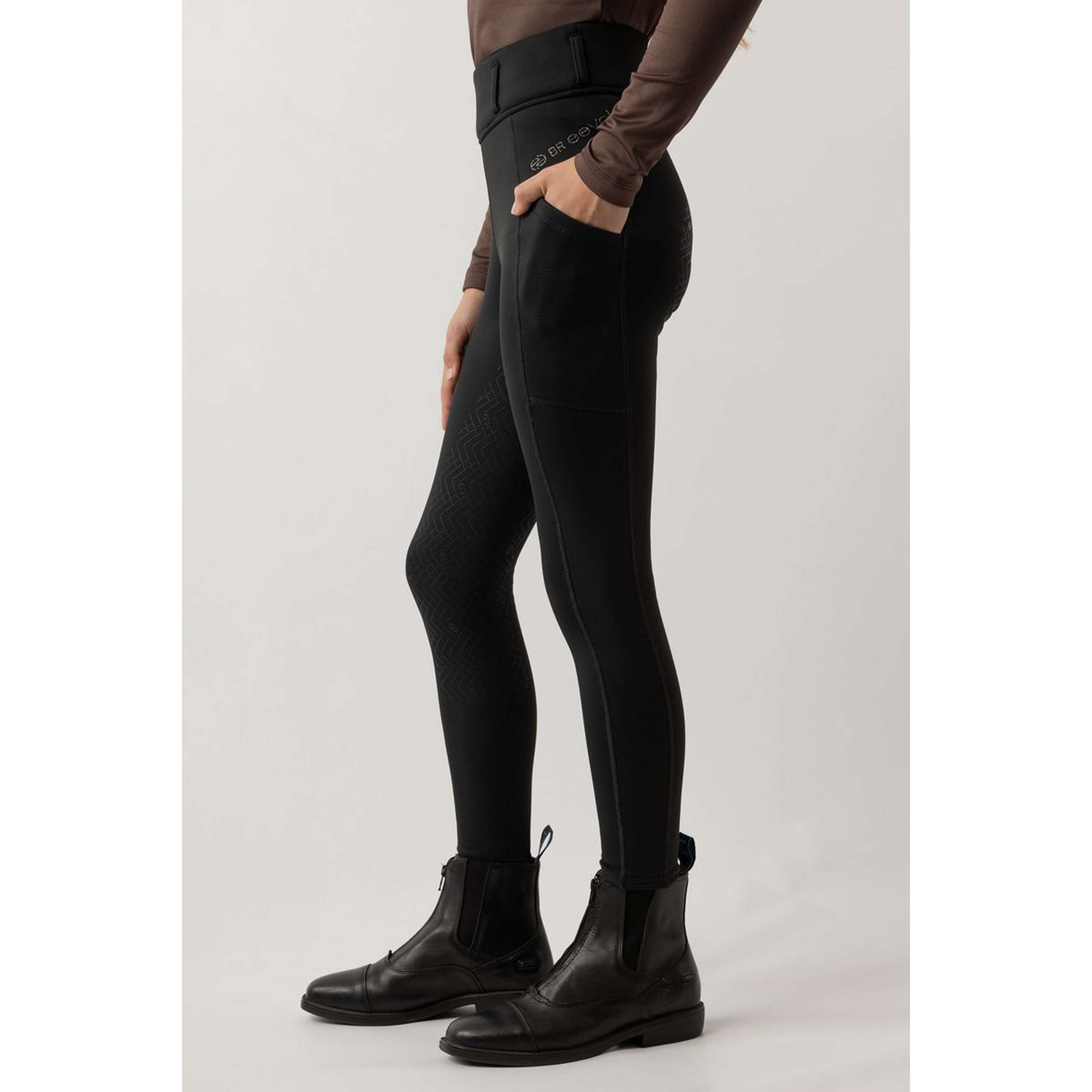 BR Leggings da Equitazione Eevolv Lenny Full Grip Bambini Moonless Night