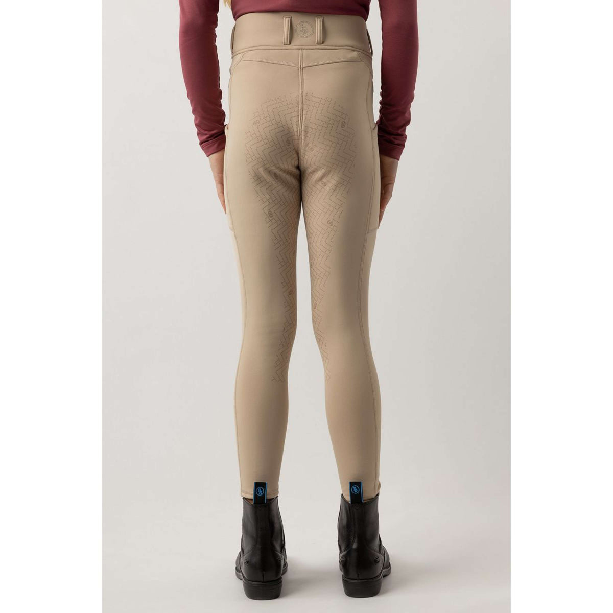 BR Leggings da Equitazione Eevolv Lenny Full Grip Bambini Doeskin