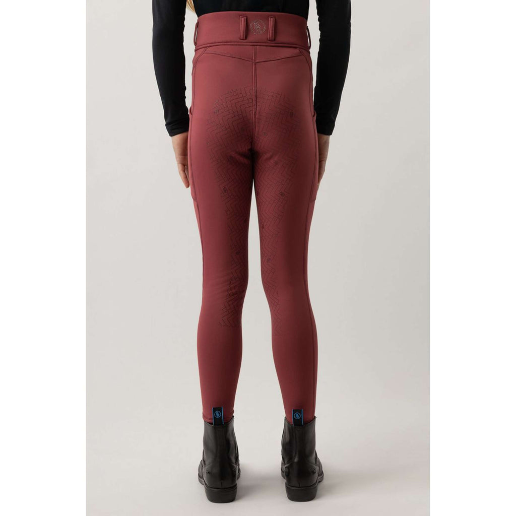 BR Leggings da Equitazione Eevolv Lenny Full Grip Bambini Maroon