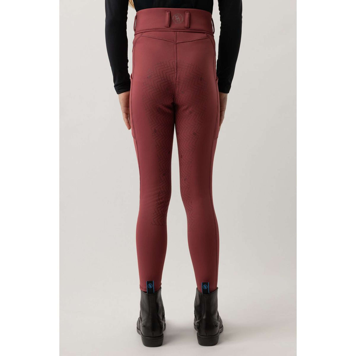 BR Leggings da Equitazione Eevolv Lenny Full Grip Bambini Maroon