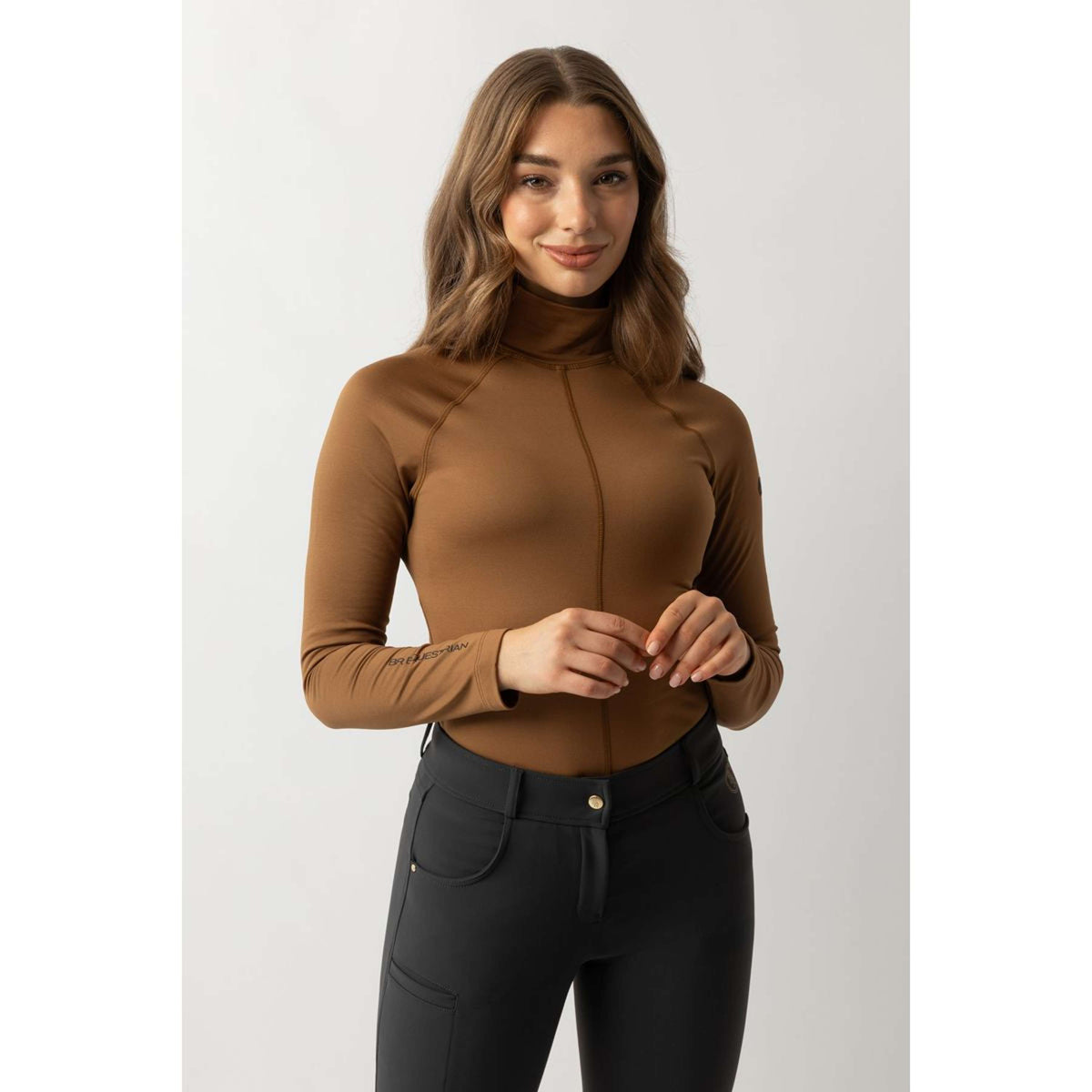 BR Maglione a Collo Alto Leonel Donne Cognac Ochre