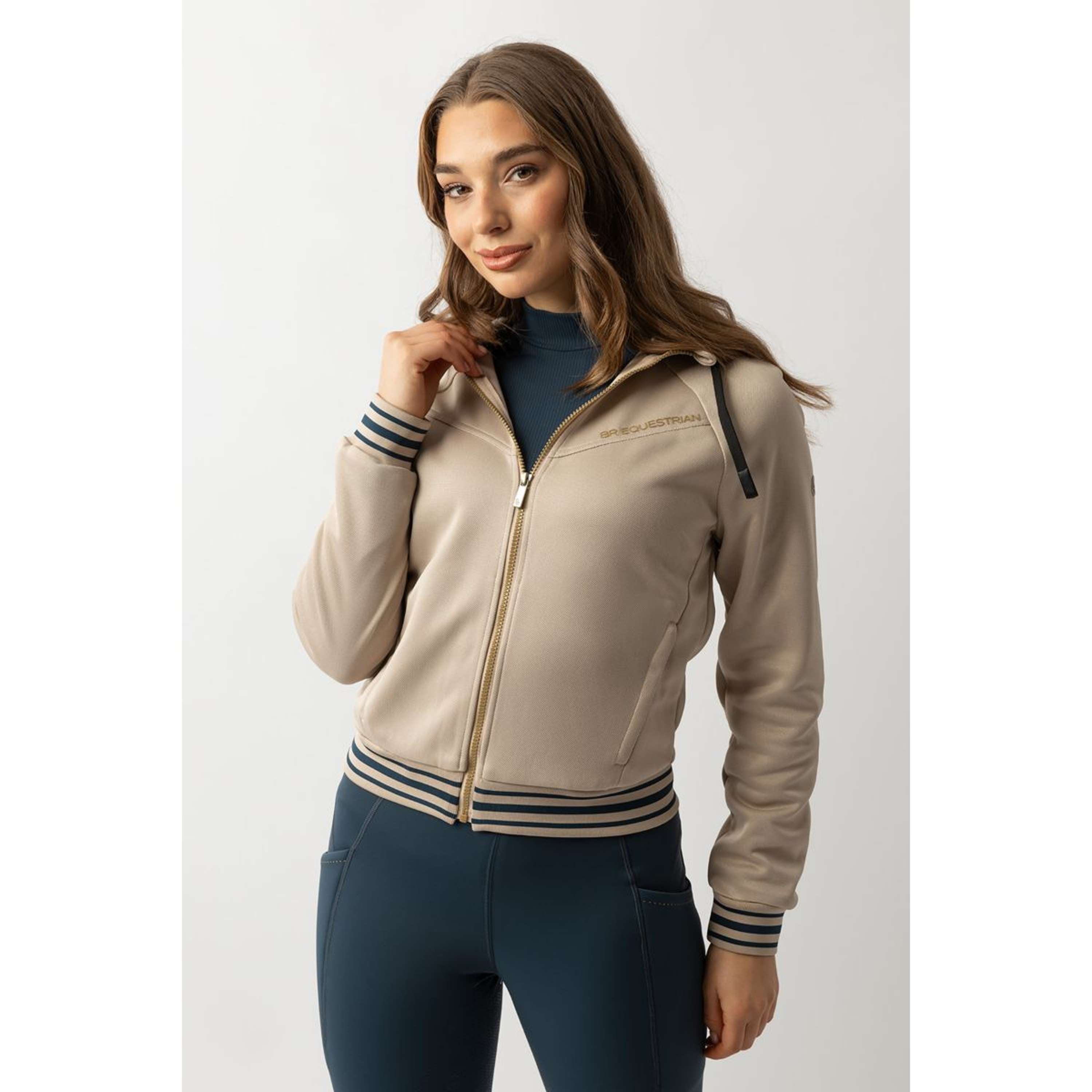 BR Felpa con cappuccio e zip Laura Donne Doeskin