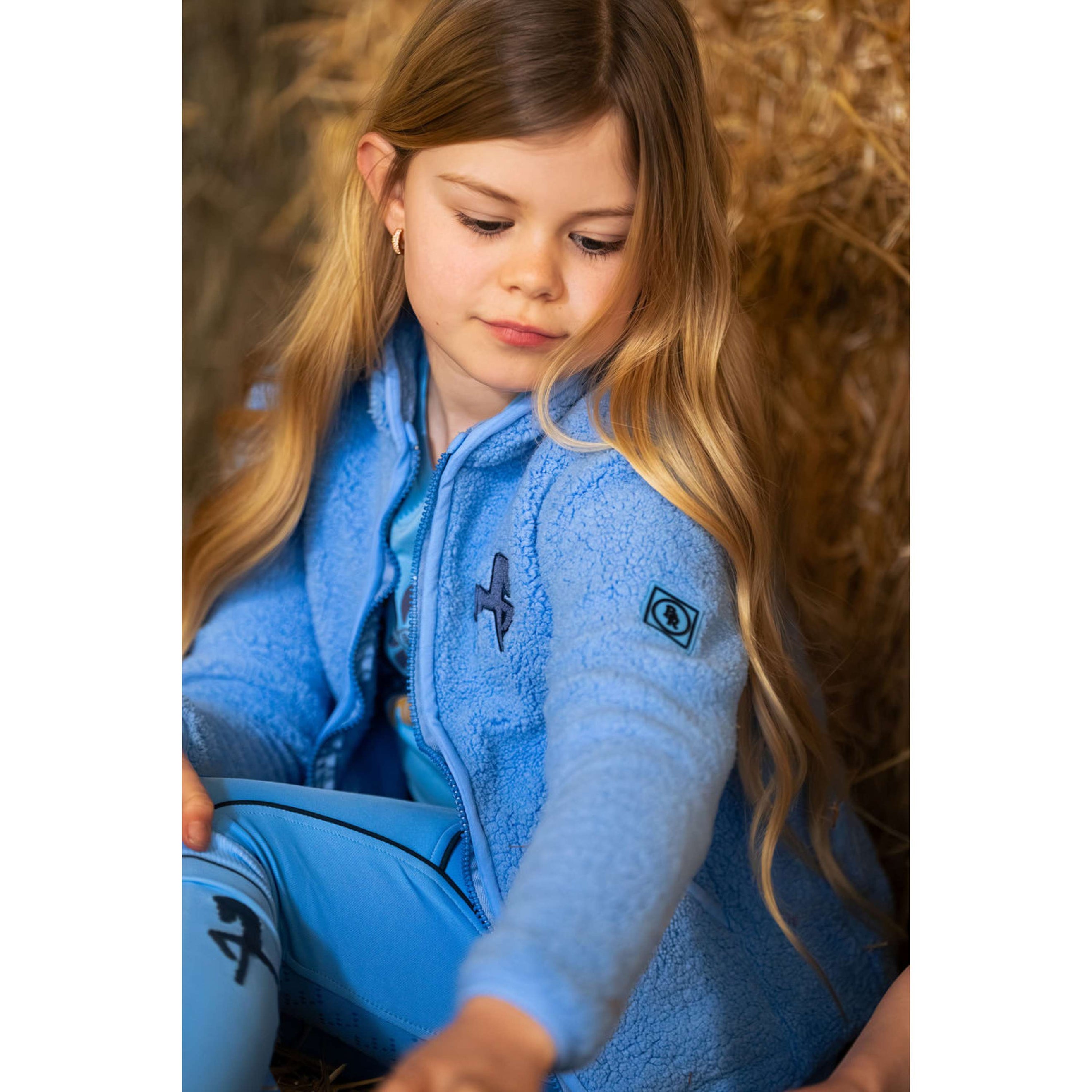 BR Felpa con cappuccio e zip Mini Horse Little Blue