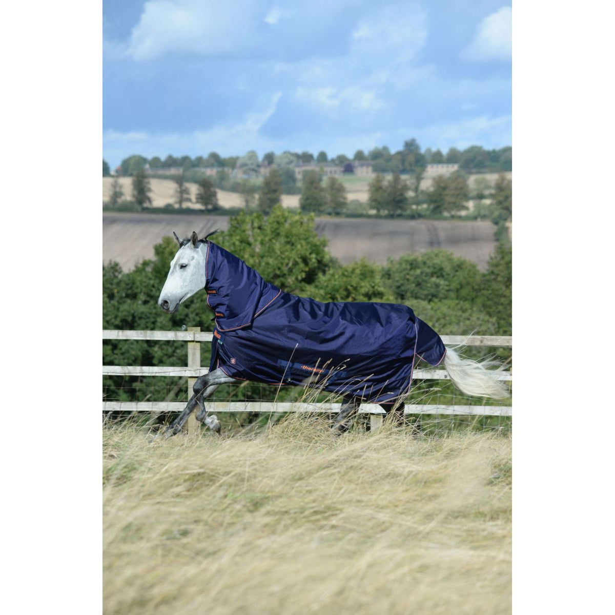 Bucas Therapy Turnout Neck Blu marino/arancione