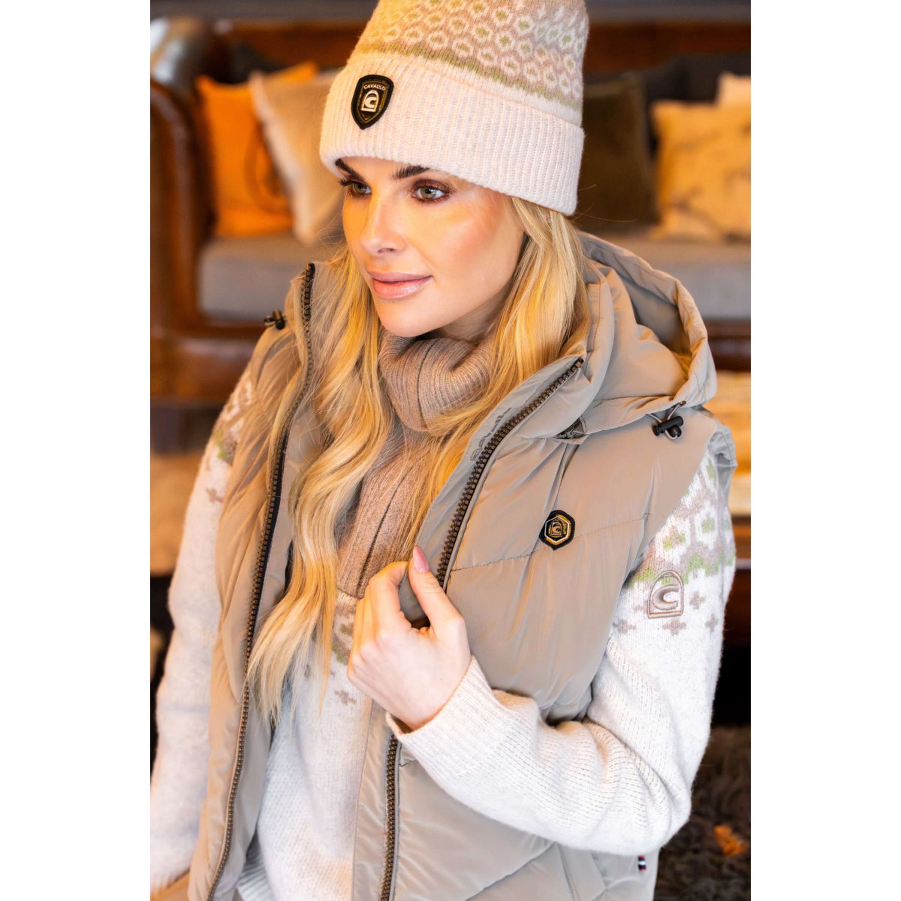 Cavallo Pullover Cavalleara con Cerniera Vaniglia
