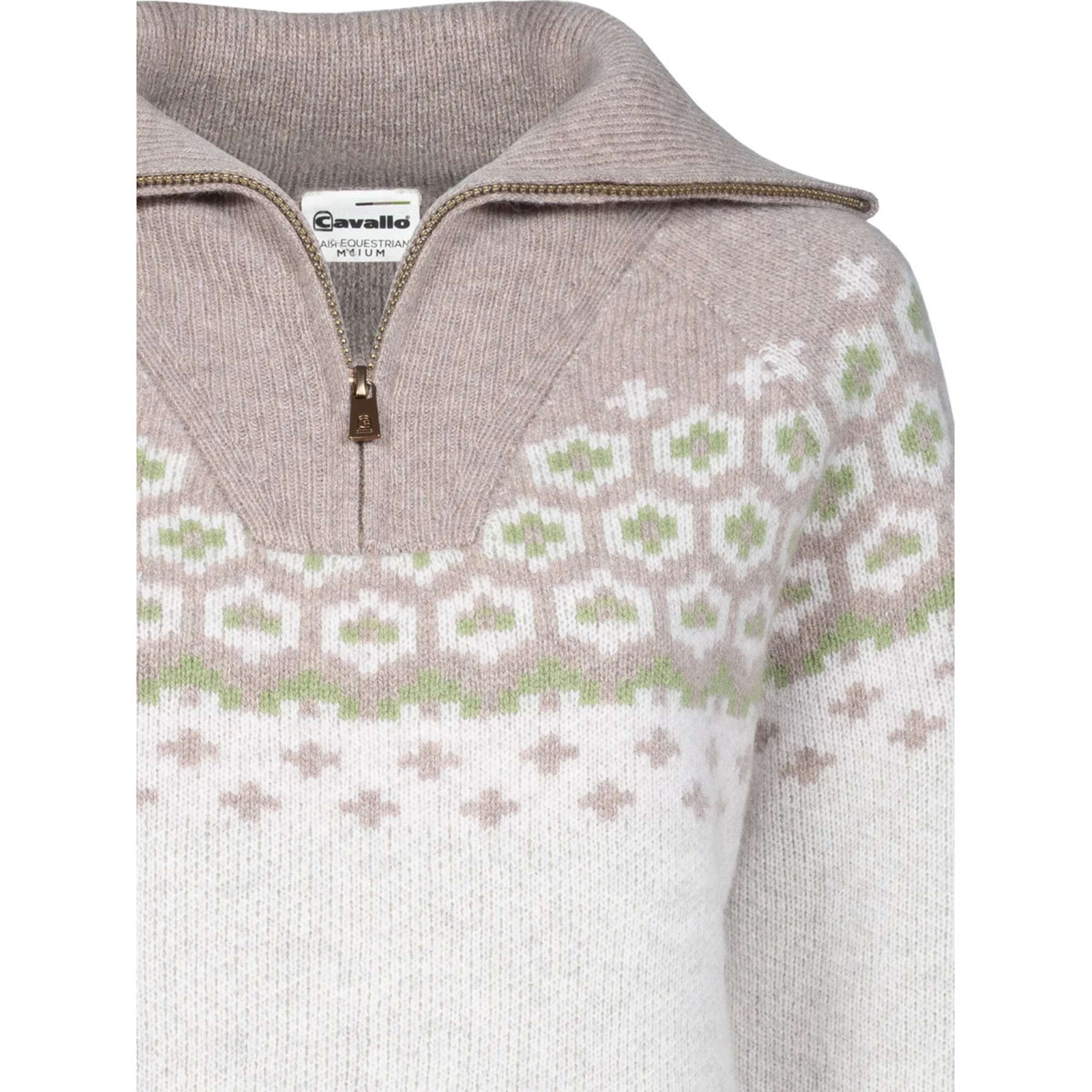 Cavallo Pullover Cavalleara con Cerniera Vaniglia