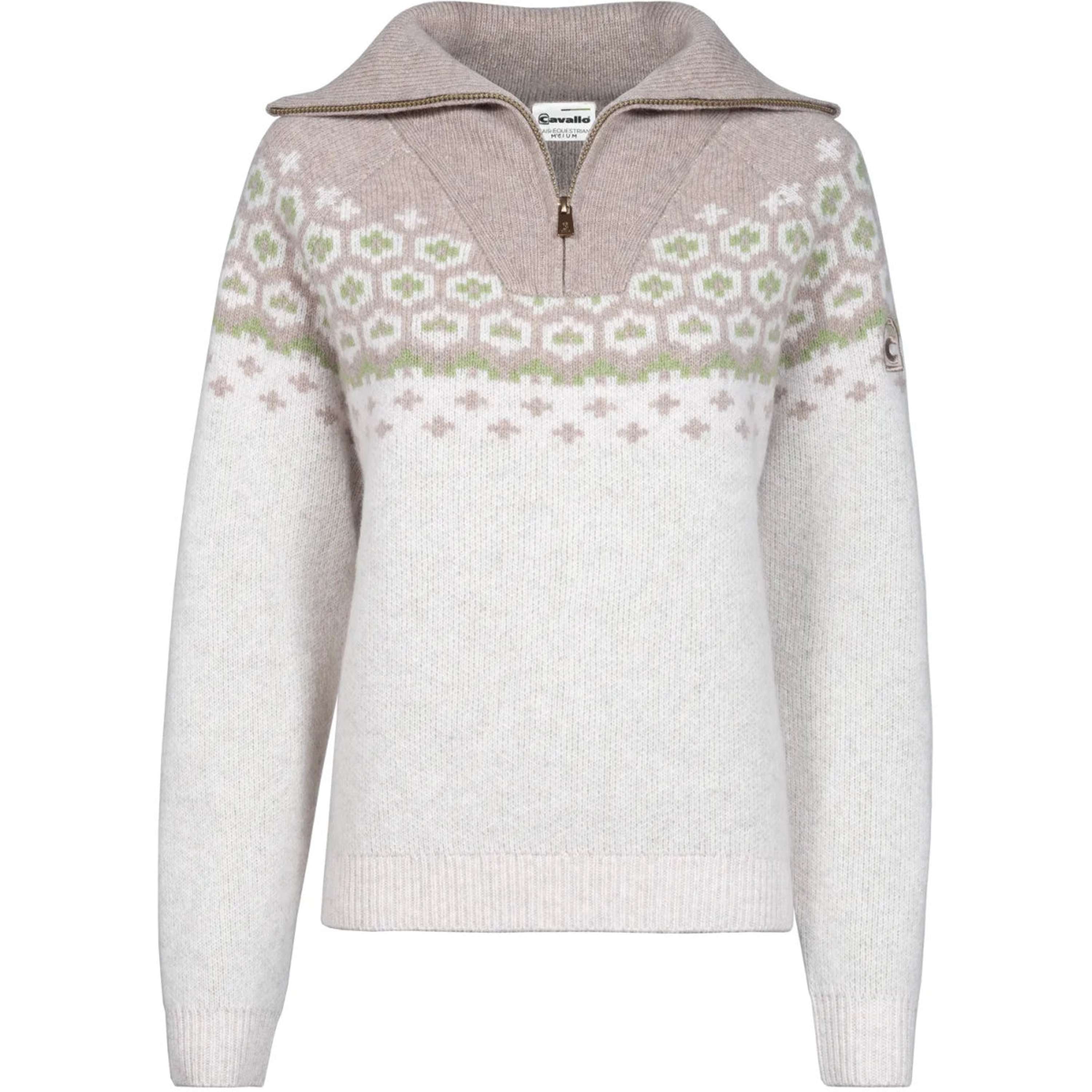 Cavallo Pullover Cavalleara con Cerniera Vaniglia