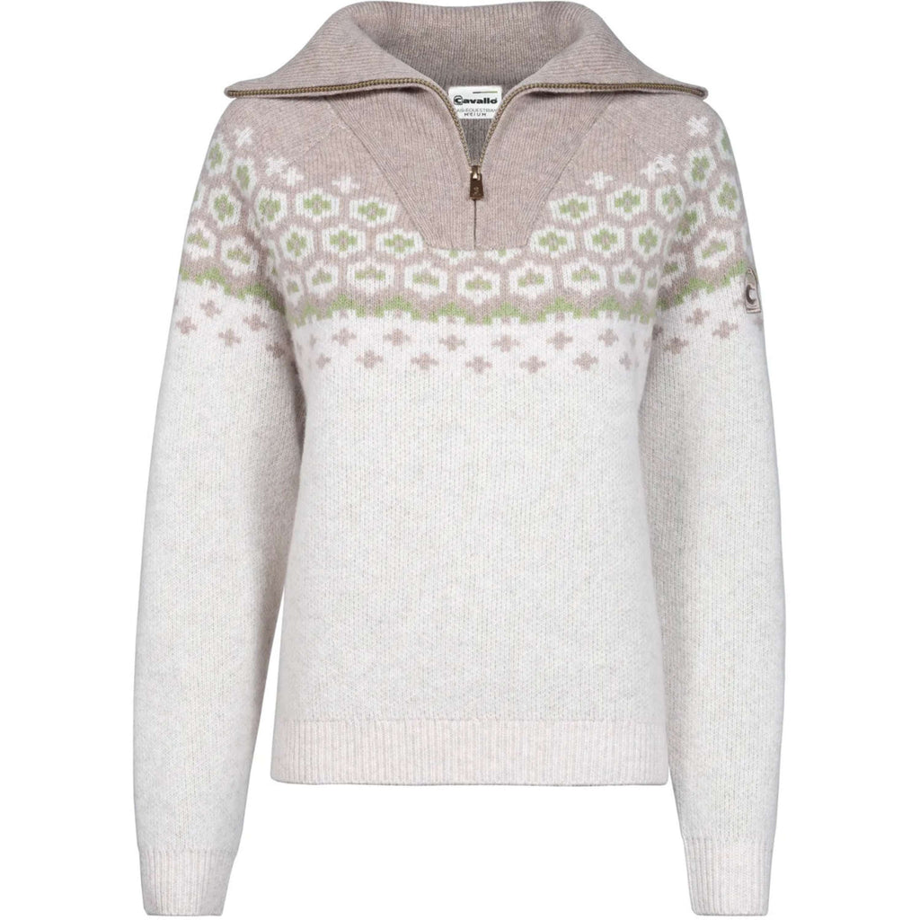 Cavallo Pullover Cavalleara con Cerniera Vaniglia