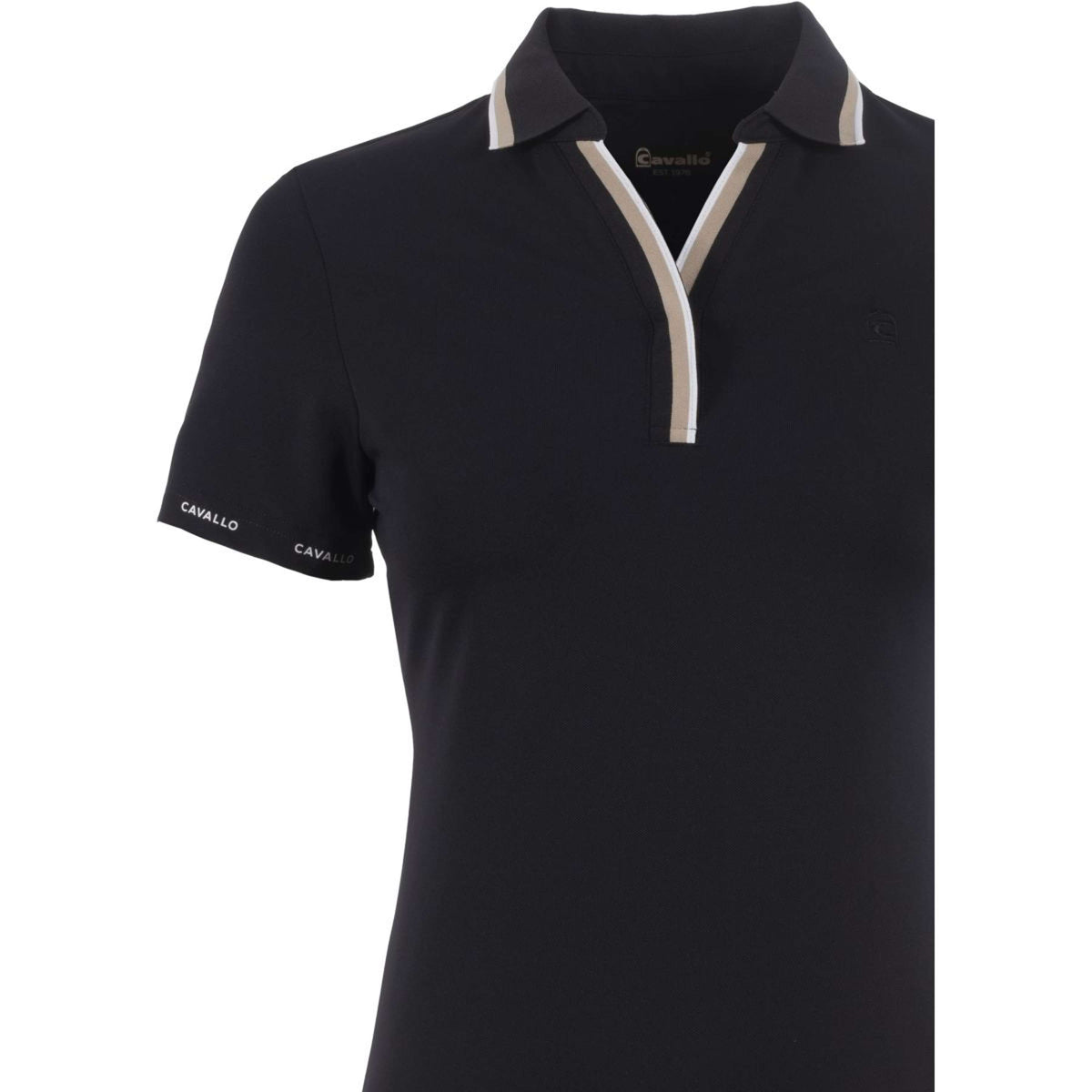 Cavallo Poloshirt CavalPique V-Neck Nero