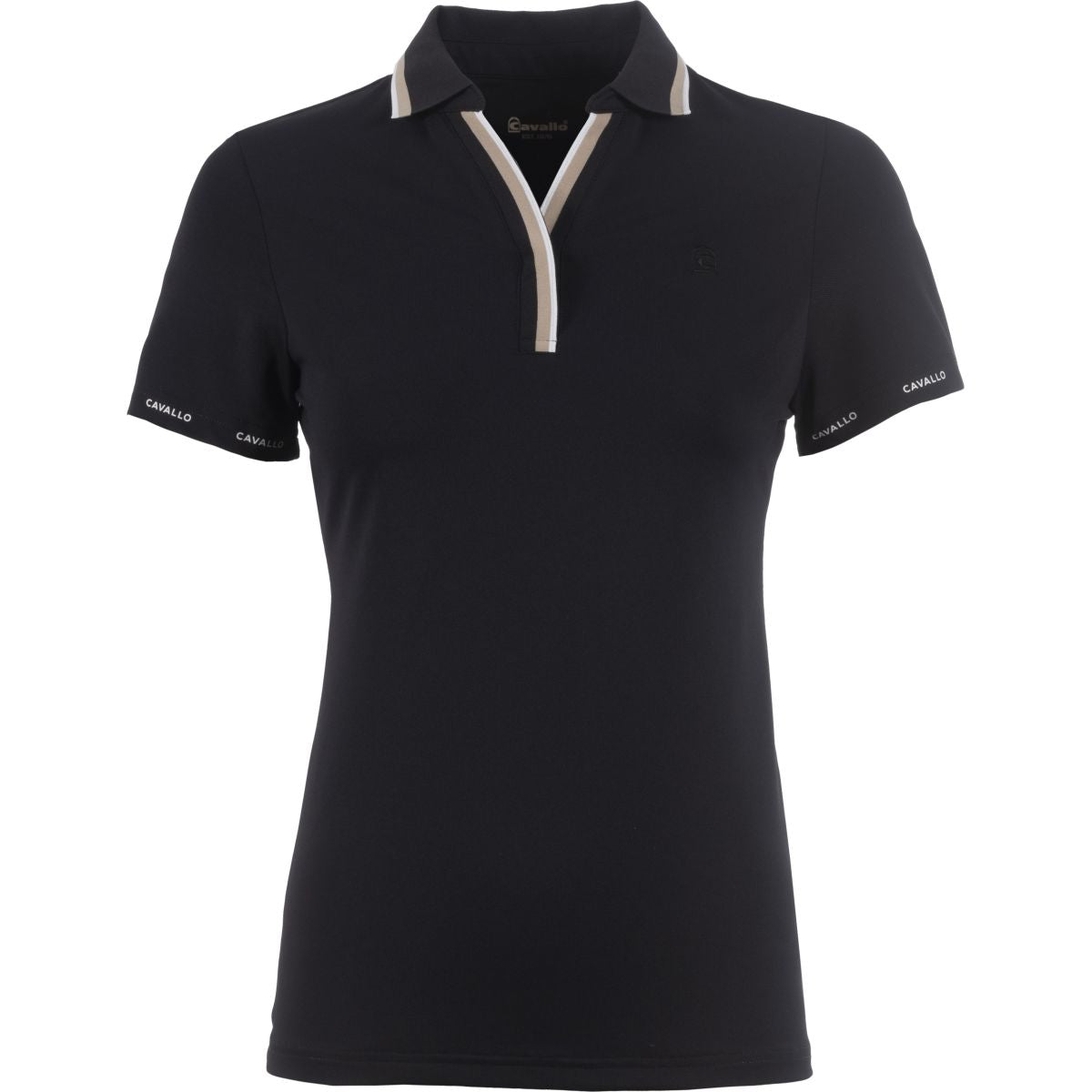 Cavallo Poloshirt CavalPique V-Neck Nero