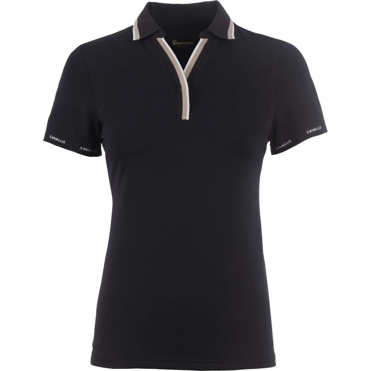 Cavallo Poloshirt CavalPique V-Neck Nero