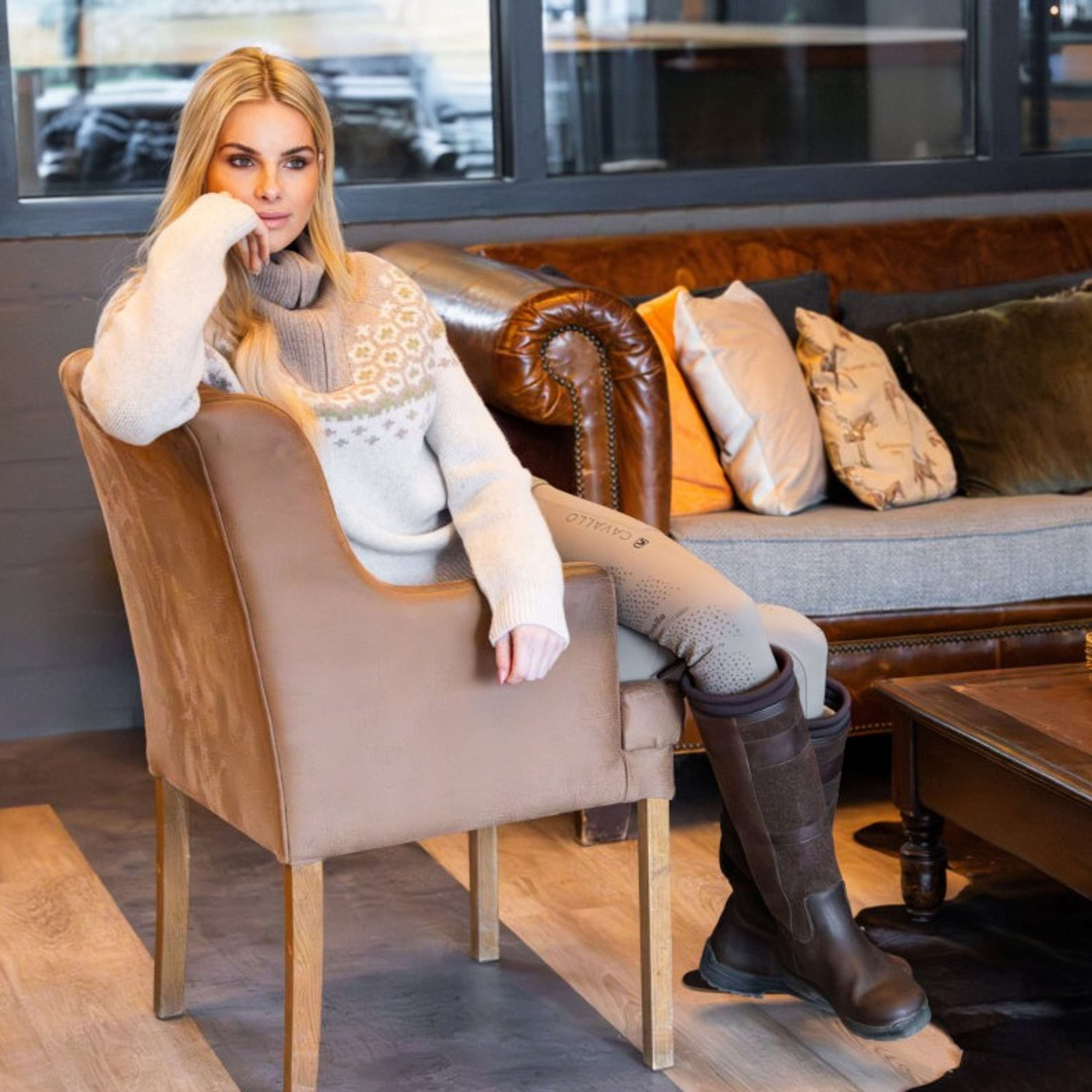 Cavallo Pullover Cavalleara con Cerniera Vaniglia