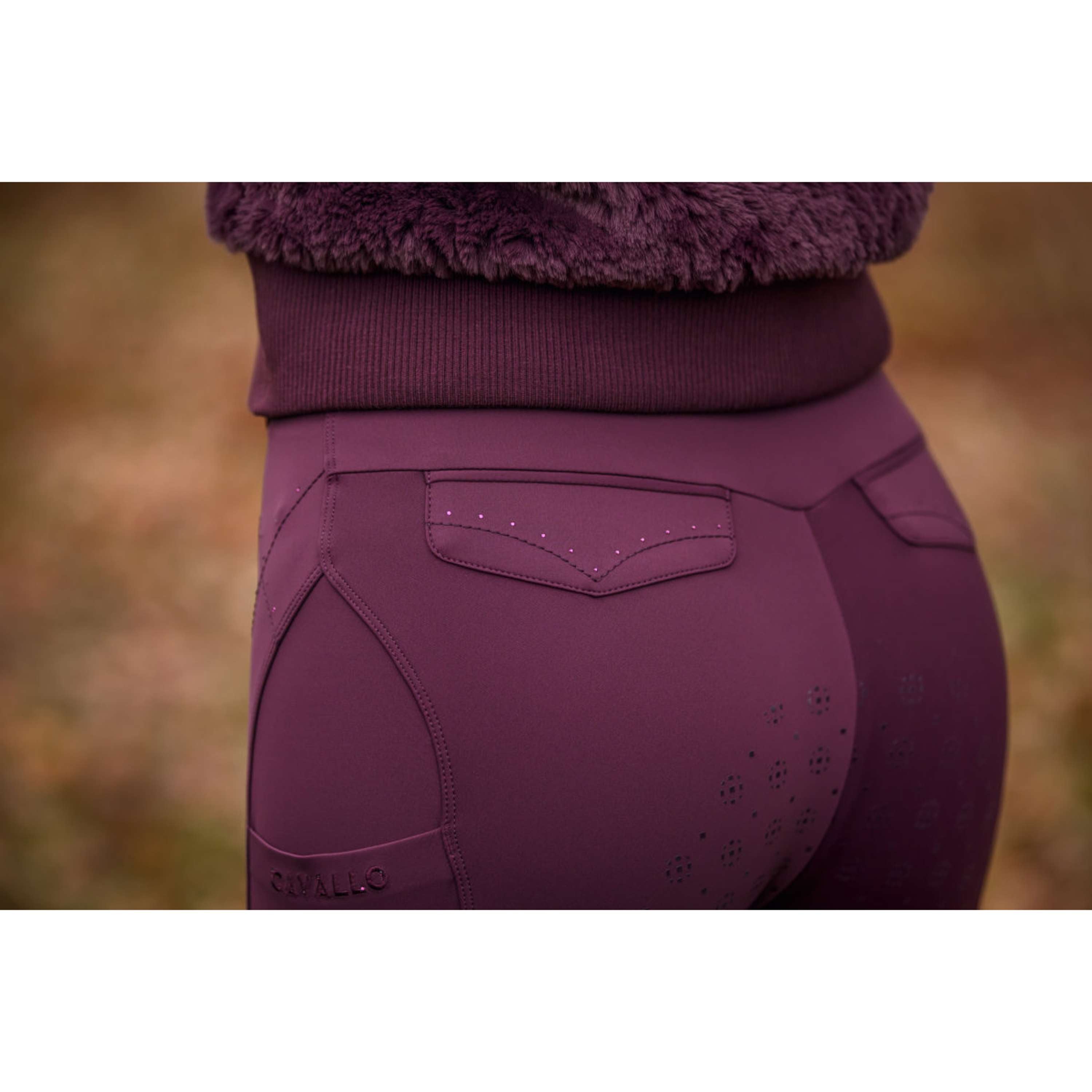 Cavallo Pantaloni da Equitazione CavalCandera Grip Mobile Full Grip Dusty Plum