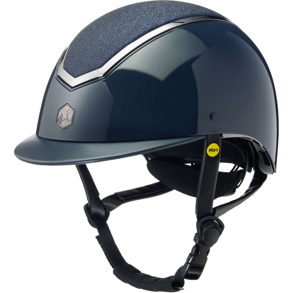 Charles Owen Casco da equitazione Kylo Sparkly MIPS Navy Gloss/Pewter