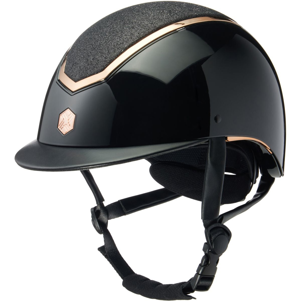 Charles Owen Cappellino Kylo Sparkly Black Gloss/Rose Gold