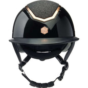 Charles Owen Casco da equitazione Kylo Sparkly Wide Peak Black Gloss/Rose Gold