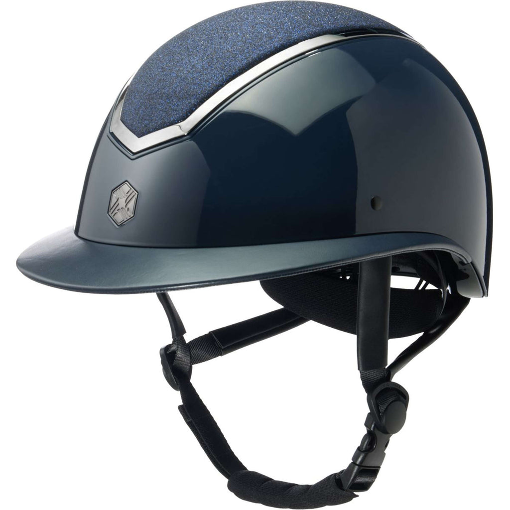Charles Owen Casco da equitazione Kylo Sparkly Wide Peak Navy Gloss/Pewter