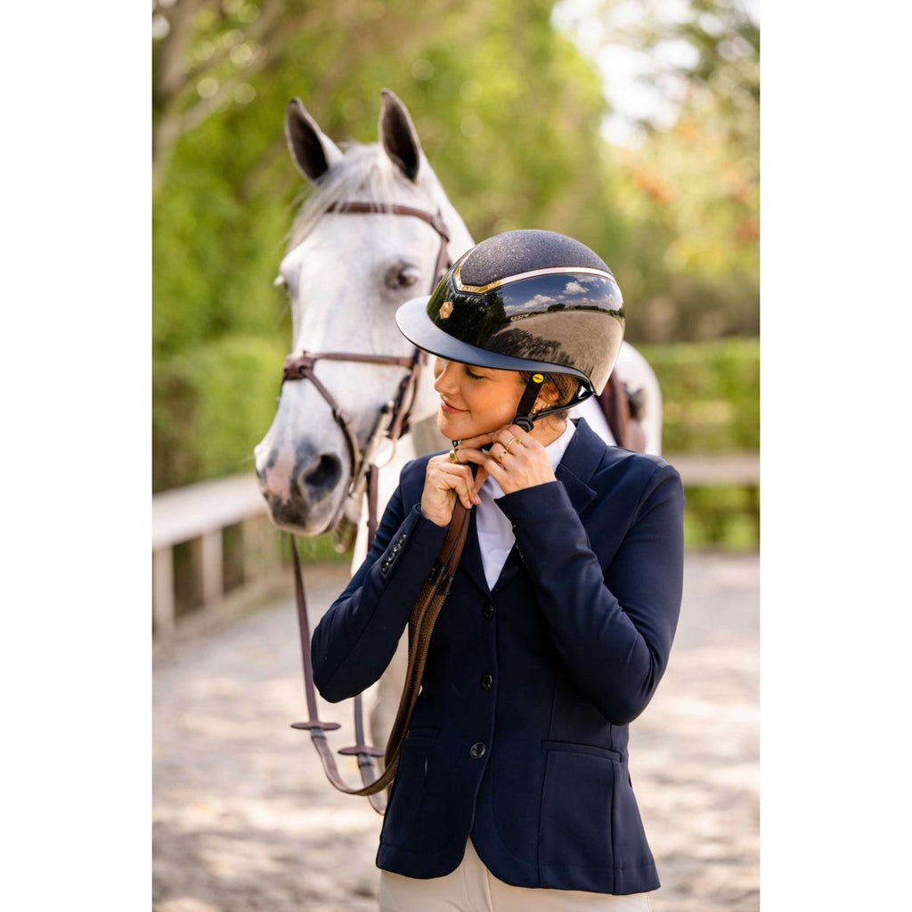 Charles Owen Casco da equitazione Kylo Sparkly Wide Peak MIPS Navy Gloss/Pewter