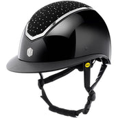 Charles Owen Casco da equitazione Kylo Crystal Wide Peak MIPS Black Gloss/Chrome