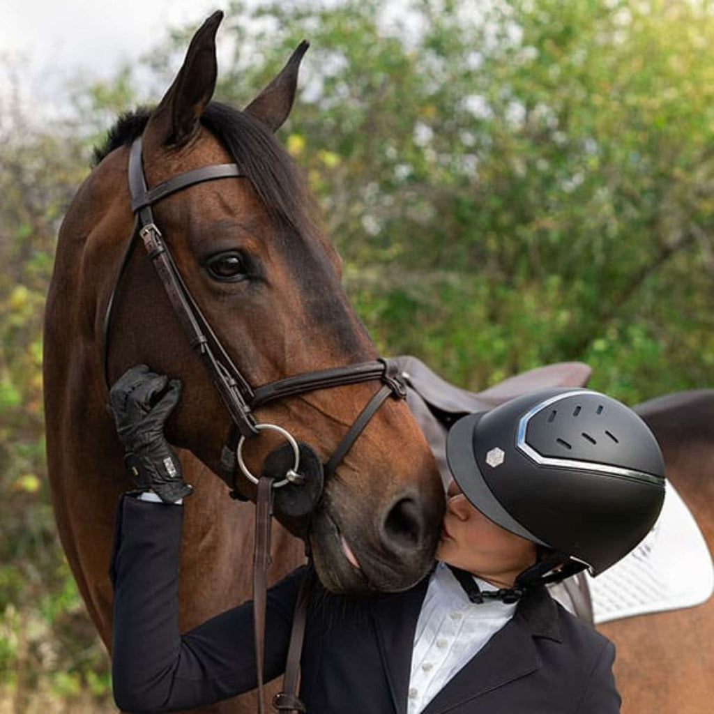 Charles Owen Casco da equitazione Kylo MIPS Black Matte/Silver