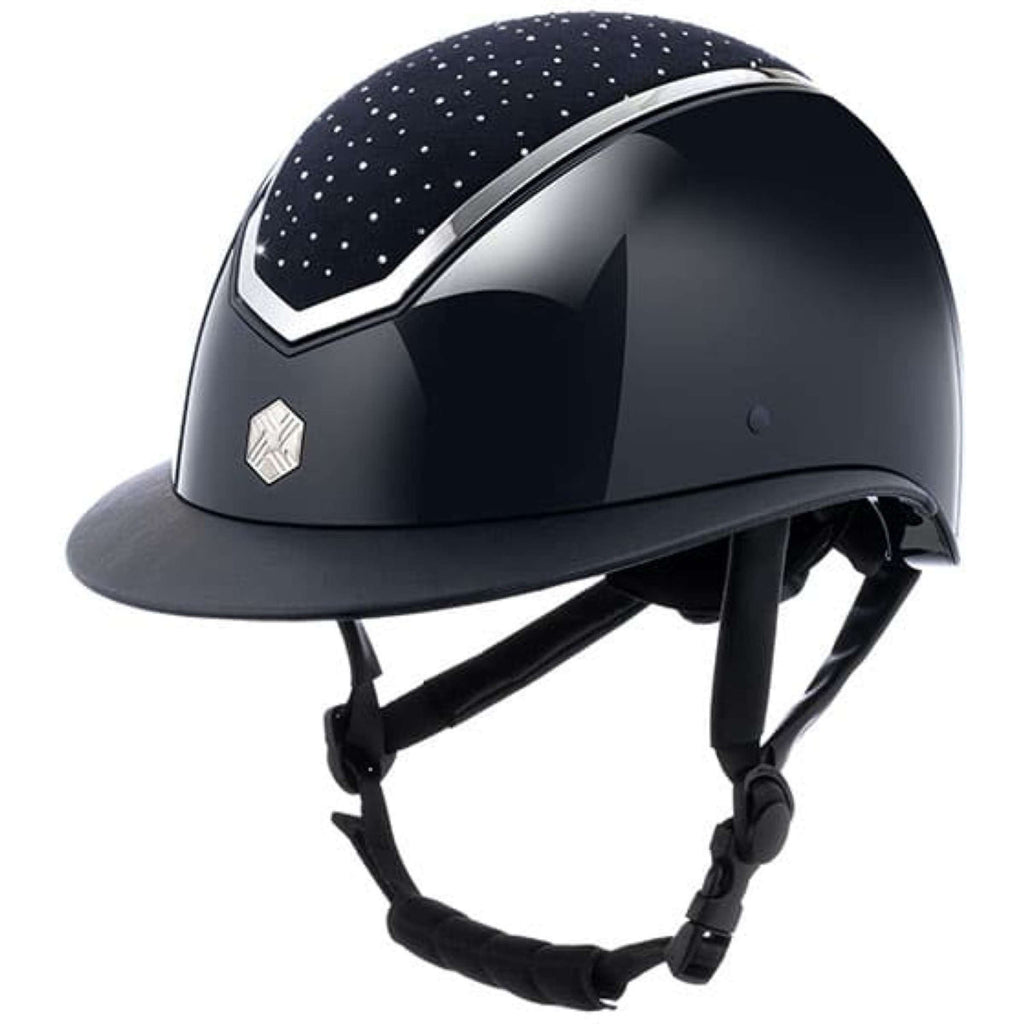Charles Owen Casco da equitazione Kylo Crystal Wide Peak Navy Gloss/Silver