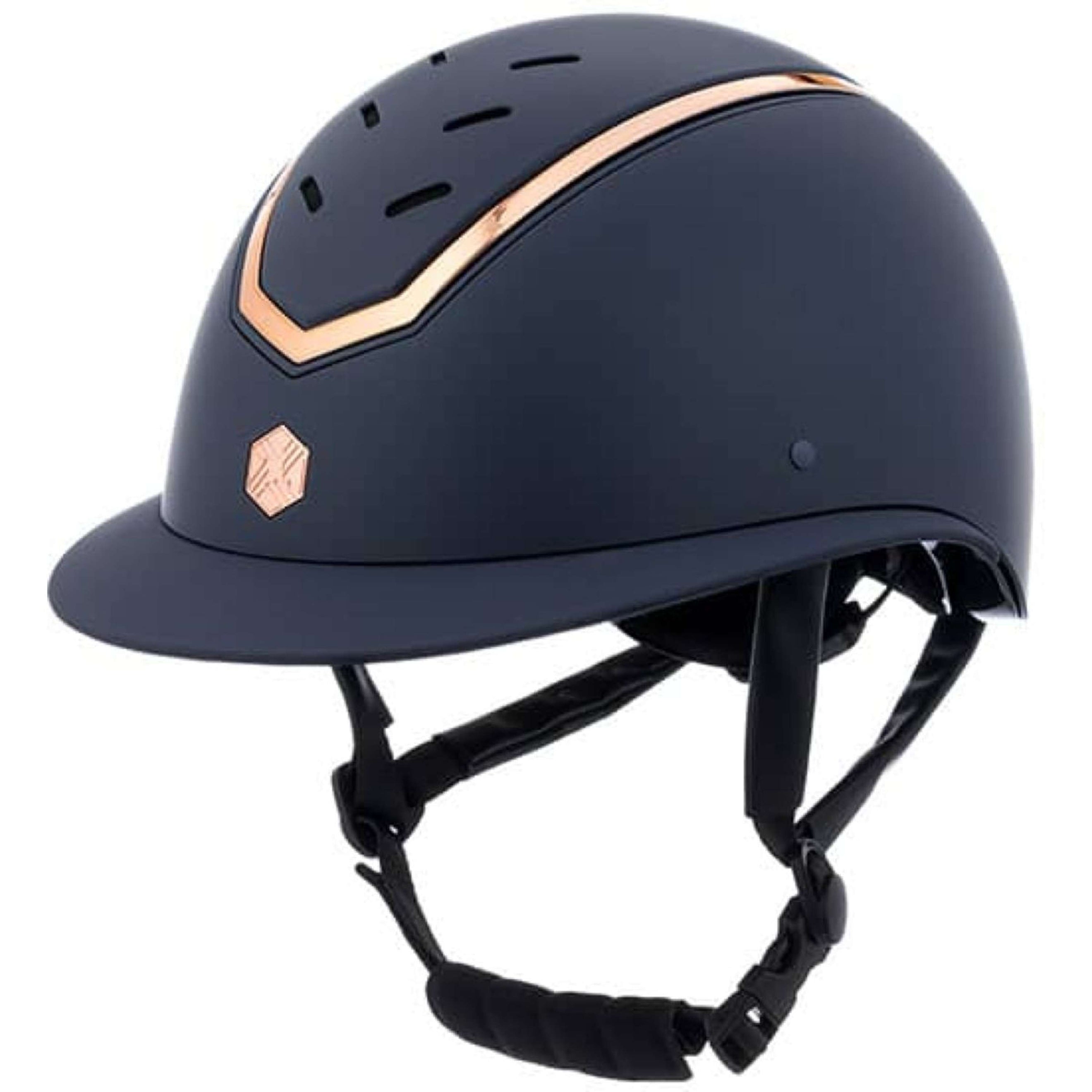Charles Owen Casco da equitazione Kylo Wide Peak Navy Matte/Rose Gold