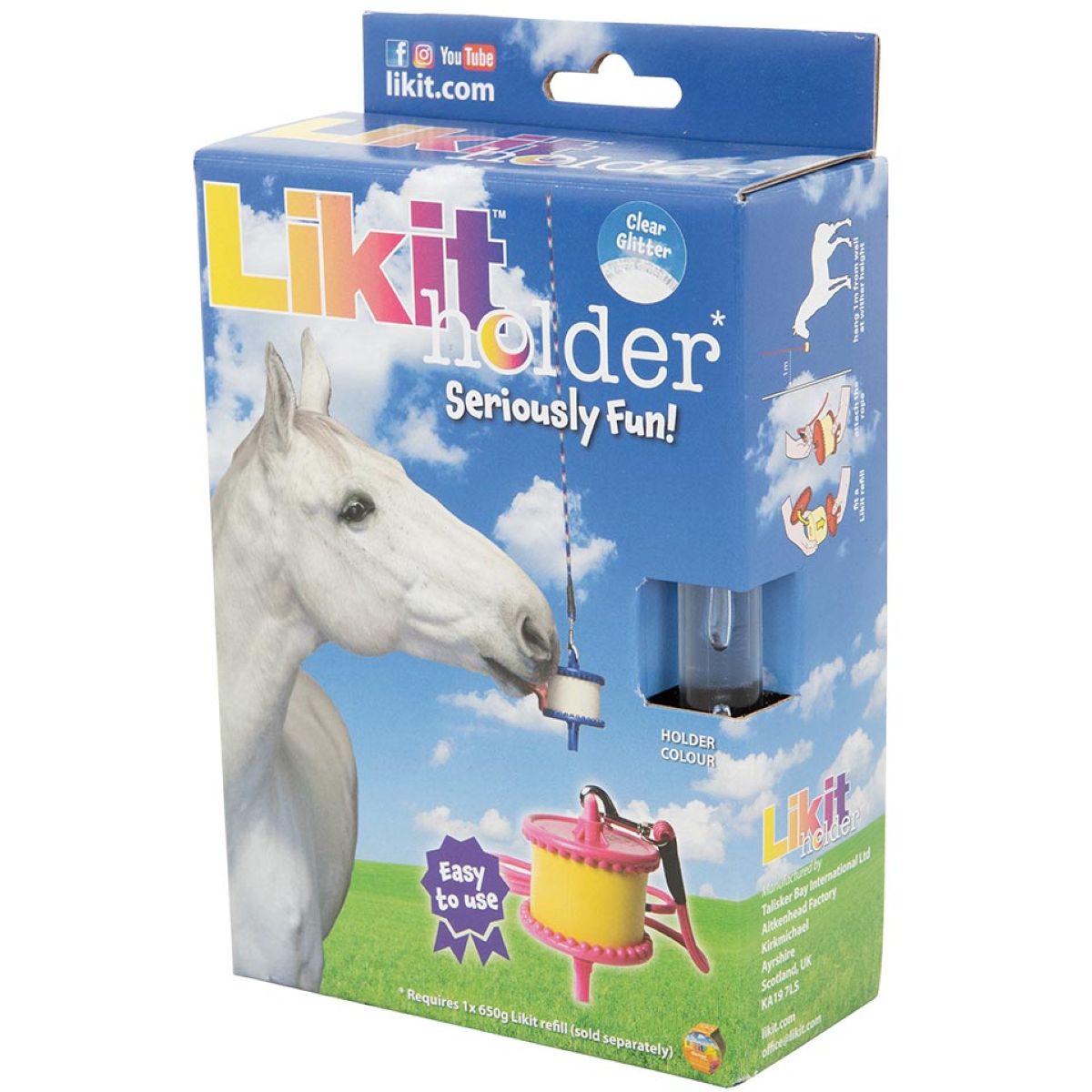 Likit Supporto con Corda per la Pietra di Sale Clear Glitter