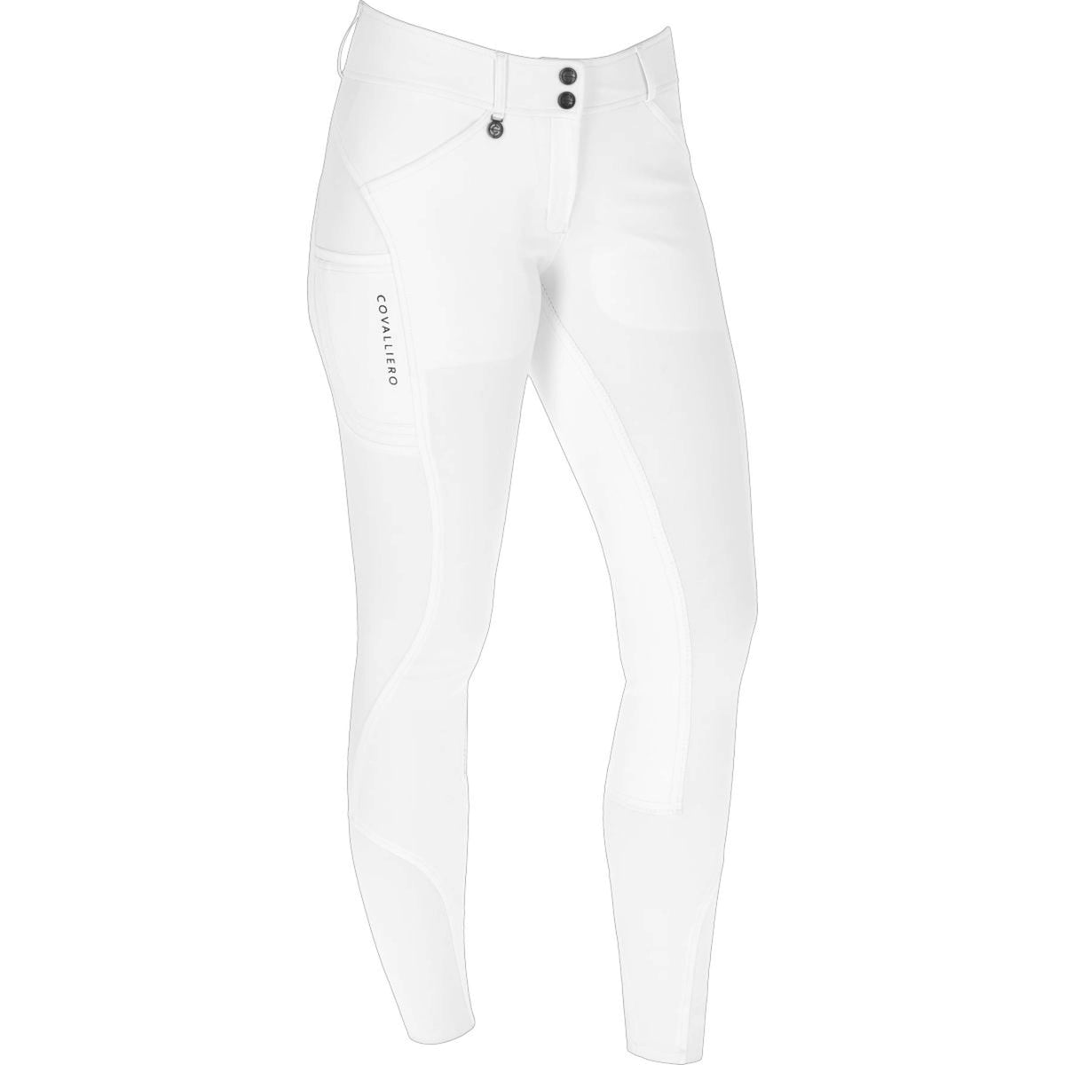 Covalliero Pantaloni da Equitazione Premium Leather Full Grip SS25 Bianco
