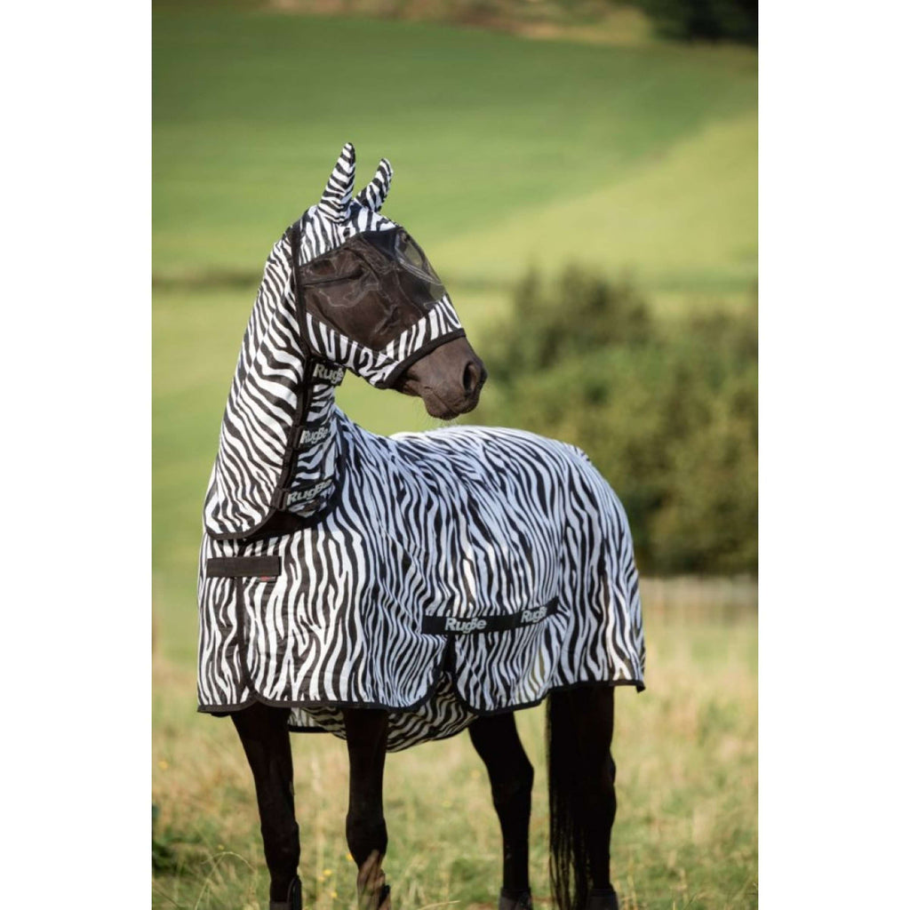 RugBe by Covalliero Maschera antimosche con copriorecchie Zebra Nera