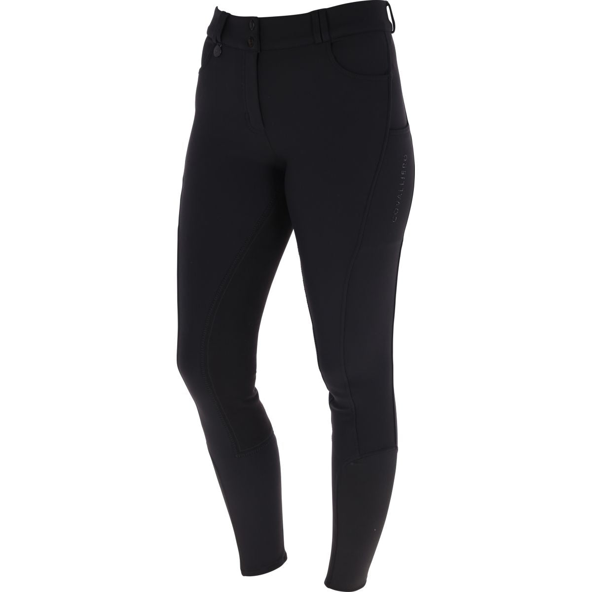 Covalliero Pantaloni da Equitazione AW25 Leather Full Grip Nero