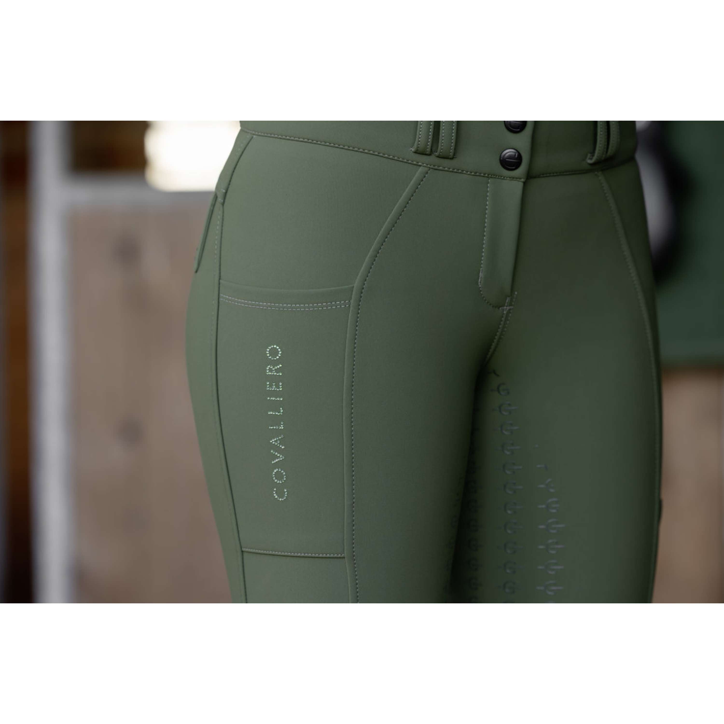 Covalliero Pantaloni da Equitazione Hight Waist Full Grip AW26 Forest Green
