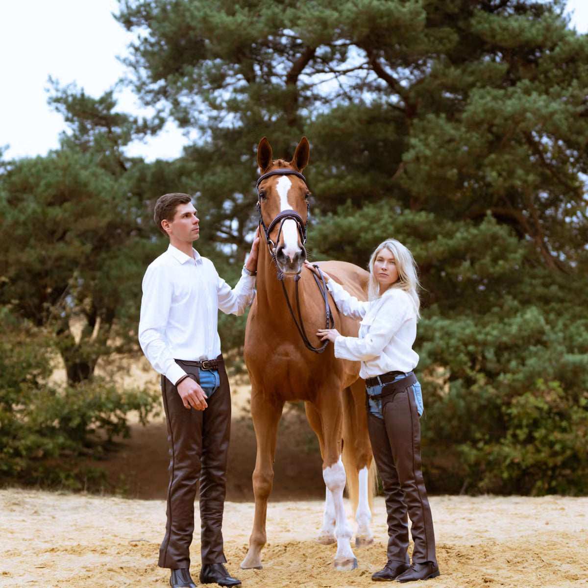 Dyon Chaps lunghi in Pelle Standard Marrone