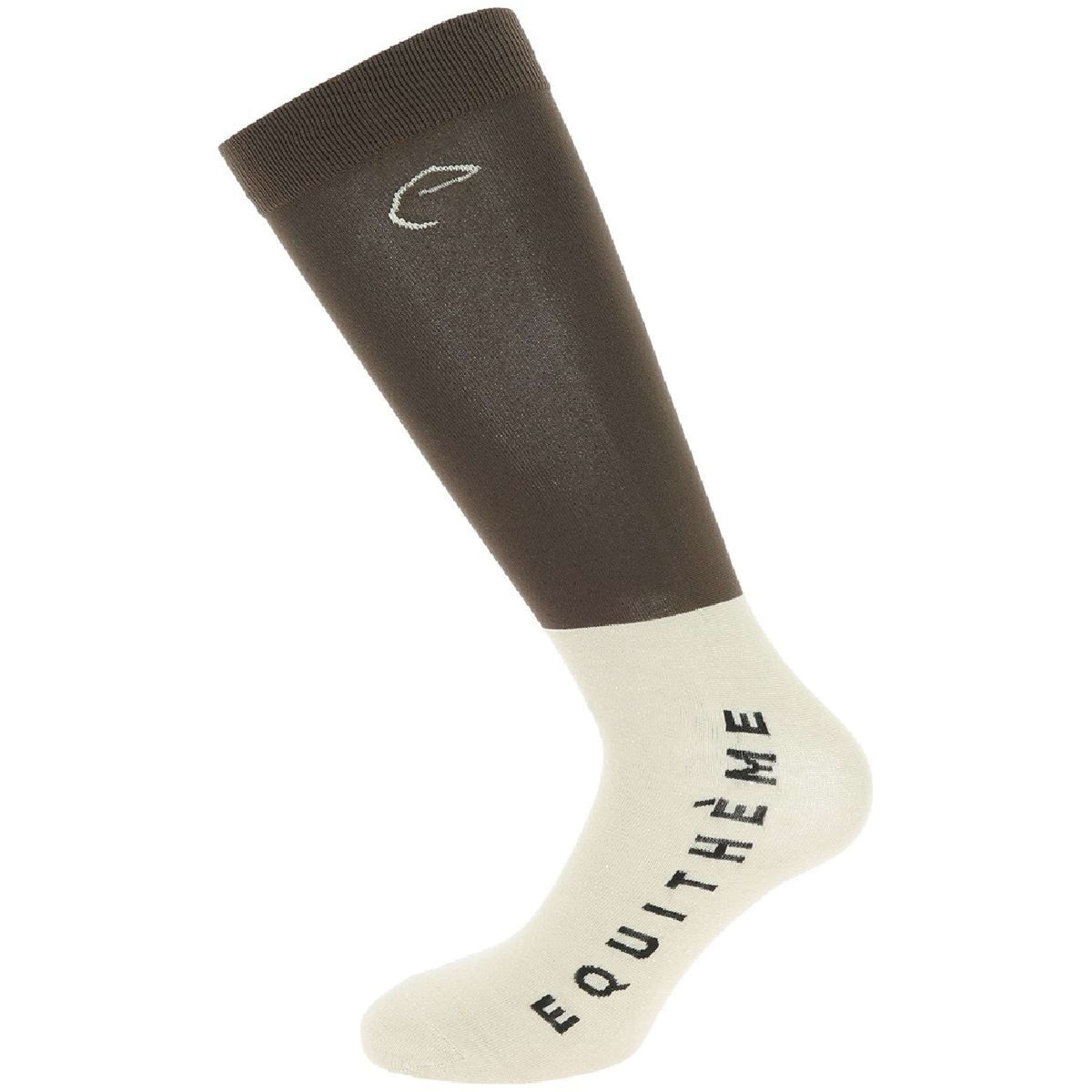 EQUITHÈME Calze da Equitazione Compet Marrone/Beige