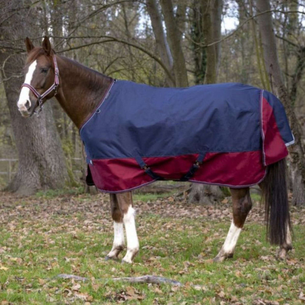 EQUITHÈME Tappeto da Esterno Tyrex 1200D 50 g Navy/Bordeaux