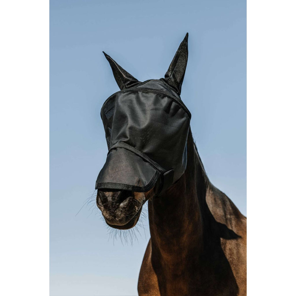 EQUITHÈME Maschera per Mosche Protec con Protezione UV Nero