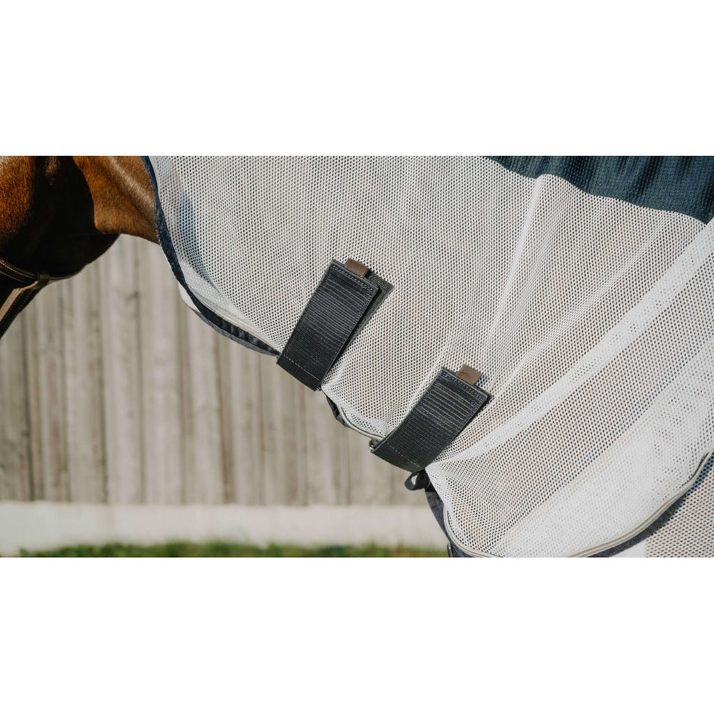 EQUITHÈME Coperta Antimosche Flycool Combo con collo Blu marino/bianco