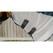 EQUITHÈME Coperta Antimosche Flycool Combo con collo Blu marino/bianco