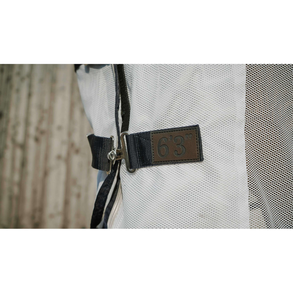 EQUITHÈME Coperta Antimosche Flycool Combo con collo Blu marino/bianco